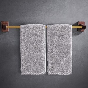 Bathroom Walnut Towel Rail Bathroom Towel Rack Self Adhesive Wall-Mounted Towel Holder Bathroom Balcony Towel Clothes Shelf Hanger Tower Hanger/60Cm