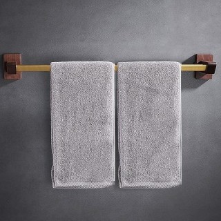 Bathroom Walnut Towel Rail Bathroom Towel Rack Self Adhesive Wall-Mounted Towel Holder Bathroom Balcony Towel Clothes Shelf Hanger Tower Hanger/60Cm