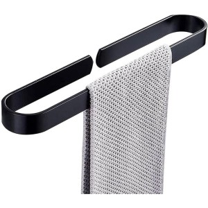 Wall- Mounted Black, self- Adhesive Bathroom Towel bar, Cabinet Space Aluminum Rust Towel Rack (Size : 40cm)