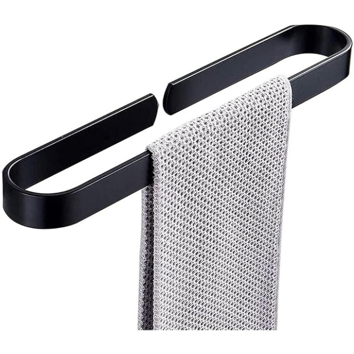 Wall- Mounted Black, self- Adhesive Bathroom Towel bar, Cabinet Space Aluminum Rust Towel Rack (Size : 40cm)