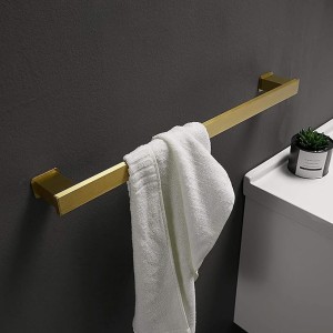 Towel Rack,Self-Adhesive or Screw Fixing,Space Aluminum Brushed Golden Towel Rack,Polished Surface Treatment,Household Wall-Mounted Bathroom Towel Rack/60Cm