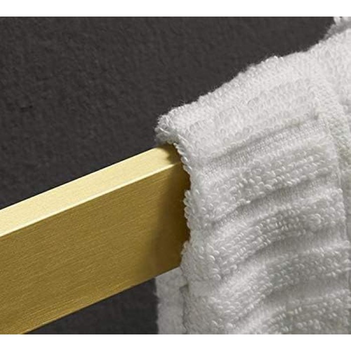 Towel Rack,Self-Adhesive or Screw Fixing,Space Aluminum Brushed Golden Towel Rack,Polished Surface Treatment,Household Wall-Mounted Bathroom Towel Rack/60Cm