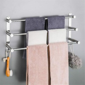Towel Rack,Towel Shelf,Wall Mounted Towel Bar,Towel Rail Self Adhesive,for Kitchen Bathroom40/50-60/70/80/90Cm-3_Rods-70_Cm/3 Rods-60 cm