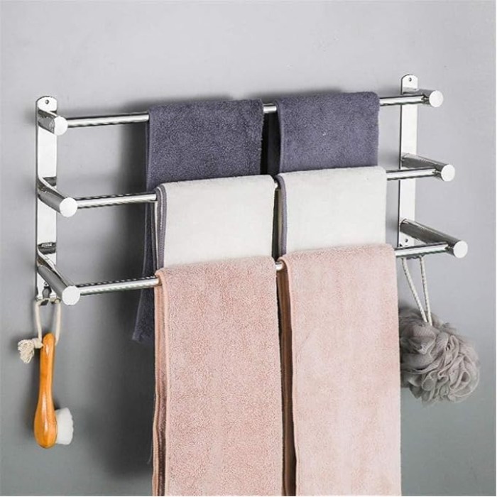 Towel Rack,Towel Shelf,Wall Mounted Towel Bar,Towel Rail Self Adhesive,for Kitchen Bathroom40/50-60/70/80/90Cm-3_Rods-70_Cm/3 Rods-60 cm