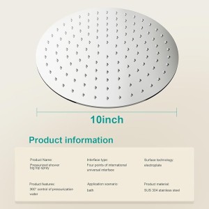 All Metal Rain Shower Head - Heavy Duty Stainless Steel, Easy Install, High Water Flow, Ultra-Thin Modern Design for Bathroom (Chrome, 10)