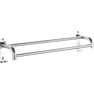 Modern Nordic Style Towel Bar with Hooks 40Cm Long Wall Mounted Bathroom and Kitchen Towel Rack Sus304 Stainless Steel Double Towel Holder Polished Finish Space Saving Design,One Color40Cm