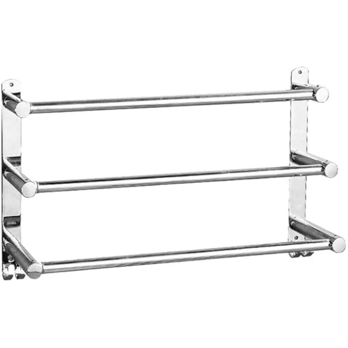 Wall Mounted Shelf with Self Adhesive Towel Bar for Kitchen Bathroom 70 cm/3 Rods