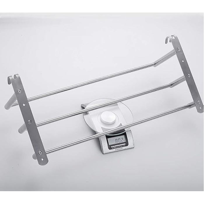 3-Tier Bath Towel Rack with Hooks Towel Rail Wall Mounted SUS304 Stainless Steel Towel Storage Bathroom Towel Rails Self Adhesive Bath Towel Rail50CM (60cm)