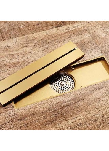 12 Inch Rectangular Bathroom Shower Floor Drain Golden Strainers Bath Hotel Drain