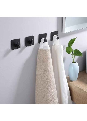 1/2pcs Adhesive Hooks Heavy Duty Wall Hooks Waterproof Stainless Steel Hooks For Hanging Coat Hat Towel Robe Hook Wall Mounted Rack For Bathroom And Bedroom